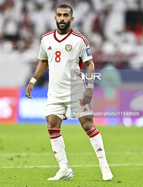 Tahnoon Hamdan of the United Arab Emirates during the qualification 3rd round for the FIFA World Cup 2026 group A match between Qatar and th...