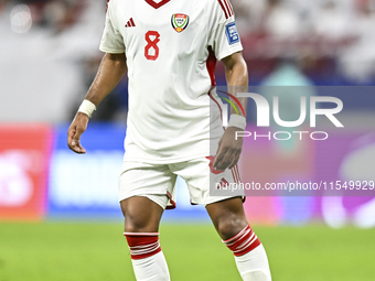 Tahnoon Hamdan of the United Arab Emirates during the qualification 3rd round for the FIFA World Cup 2026 group A match between Qatar and th...