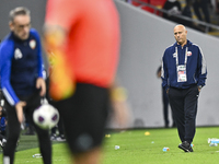 Qatar team head coach Marquez Lopez reacts during the qualification 3rd round for the FIFA World Cup 2026 group A match between Qatar and Un...