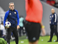 United Arab Emirates head coach Paulo Bento reacts during the qualification 3rd round for the FIFA World Cup 2026 group A match between Qata...