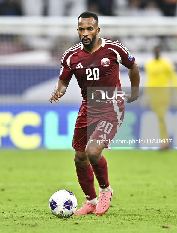 Ahmed Fathy of Qatar during the qualification 3rd round for the FIFA World Cup 2026 group A match between Qatar and the United Arab Emirates...