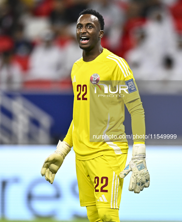 Meshaal Barsham of Qatar during the qualification 3rd round for the FIFA World Cup 2026 group A match between Qatar and United Arab Emirates...