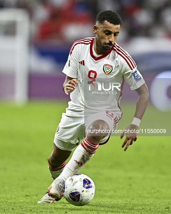 Harib Abdalla of the United Arab Emirates during the qualification 3rd round for the FIFA World Cup 2026 group A match between Qatar and the...