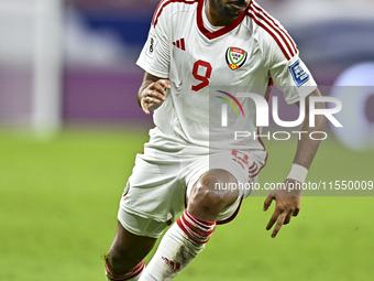 Harib Abdalla of the United Arab Emirates during the qualification 3rd round for the FIFA World Cup 2026 group A match between Qatar and the...