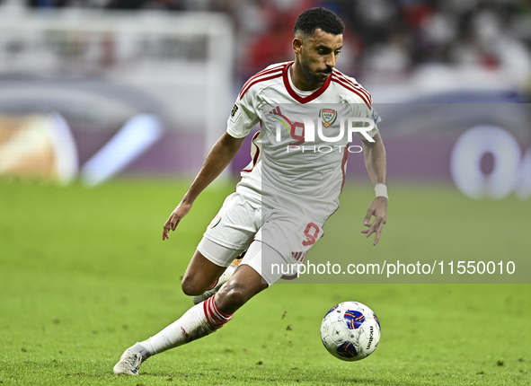 Harib Abdalla of the United Arab Emirates during the qualification 3rd round for the FIFA World Cup 2026 group A match between Qatar and the...