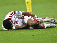 Harib Abdalla of the United Arab Emirates reacts during the qualification 3rd round for the FIFA World Cup 2026 group A match between Qatar...