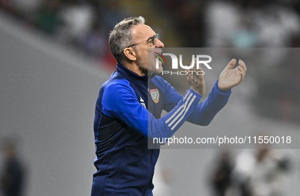 Head coach of the United Arab Emirates, Paulo Bento, reacts during the qualification 3rd round for the FIFA World Cup 2026 group A match bet...