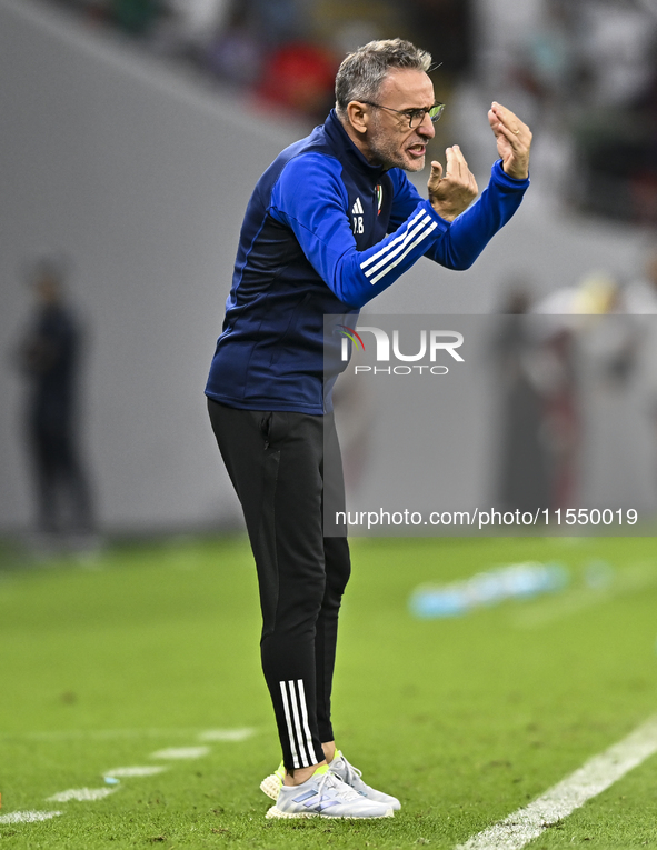 Head coach of the United Arab Emirates, Paulo Bento, reacts during the qualification 3rd round for the FIFA World Cup 2026 group A match bet...