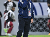 Head coach of Qatar, Marquez Lopez, reacts during the qualification 3rd round for the FIFA World Cup 2026 group A match between Qatar and Un...