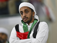 A fan of the United Arab Emirates cheers during the qualification 3rd round for the FIFA World Cup 2026 Group A match between Qatar and the...