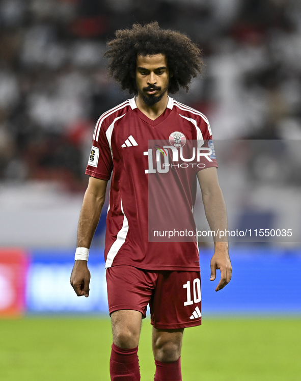 Akram Afif of Qatar during the qualification 3rd round for the FIFA World Cup 2026 group A match between Qatar and United Arab Emirates at A...