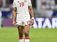 Khaled Aldhanhani of the United Arab Emirates participates in the qualification 3rd round for the FIFA World Cup 2026 group A match between...