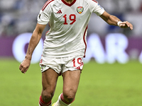 Khaled Aldhanhani of the United Arab Emirates participates in the qualification 3rd round for the FIFA World Cup 2026 group A match between...