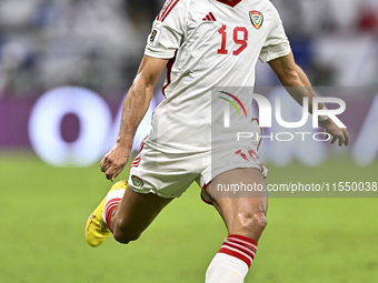 Khaled Aldhanhani of the United Arab Emirates participates in the qualification 3rd round for the FIFA World Cup 2026 group A match between...