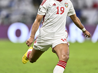 Khaled Aldhanhani of the United Arab Emirates participates in the qualification 3rd round for the FIFA World Cup 2026 group A match between...