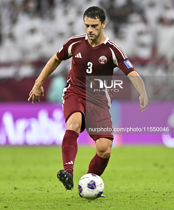 Lucas Mendes of Qatar during the qualification 3rd round for the FIFA World Cup 2026 group A match between Qatar and the United Arab Emirate...