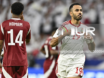 Khaled Aldhanhani (#19) of the United Arab Emirates celebrates after scoring a goal during the qualification 3rd round for the FIFA World Cu...