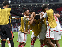 Ali Saleh Amro (#7) of the United Arab Emirates celebrates after scoring a goal during the qualification 3rd round for the FIFA World Cup 20...