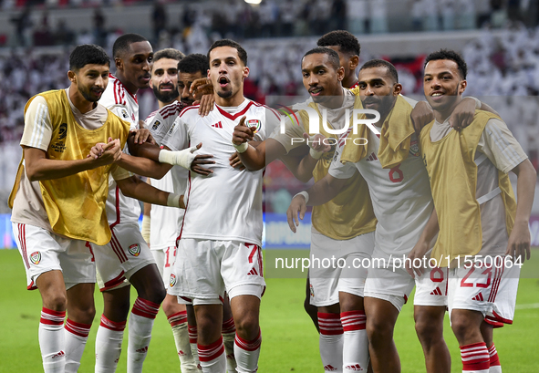 Ali Saleh Amro (#7) of the United Arab Emirates celebrates after scoring a goal during the qualification 3rd round for the FIFA World Cup 20...