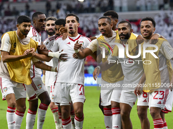 Ali Saleh Amro (#7) of the United Arab Emirates celebrates after scoring a goal during the qualification 3rd round for the FIFA World Cup 20...