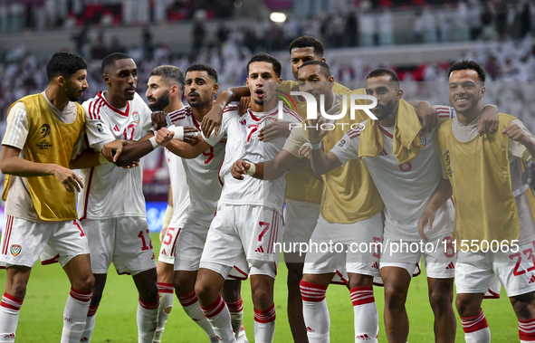 Ali Saleh Amro (#7) of the United Arab Emirates celebrates after scoring a goal during the qualification 3rd round for the FIFA World Cup 20...