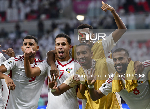 Ali Saleh Amro (#7) of the United Arab Emirates celebrates after scoring a goal during the qualification 3rd round for the FIFA World Cup 20...