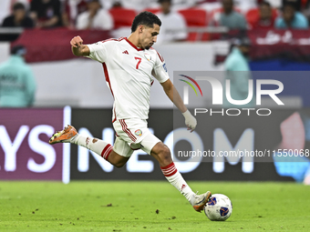 Ali Saleh Amro (#7) of the United Arab Emirates during the qualification 3rd round for the FIFA World Cup 2026 group A match between Qatar a...