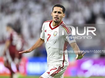 Ali Saleh Amro (#7) of the United Arab Emirates celebrates after scoring a goal during the qualification 3rd round for the FIFA World Cup 20...