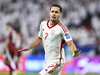 Ali Saleh Amro (#7) of the United Arab Emirates celebrates after scoring a goal during the qualification 3rd round for the FIFA World Cup 20...