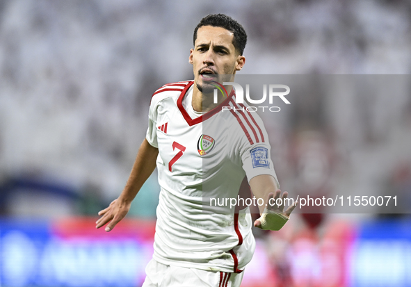 Ali Saleh Amro (#7) of the United Arab Emirates celebrates after scoring a goal during the qualification 3rd round for the FIFA World Cup 20...