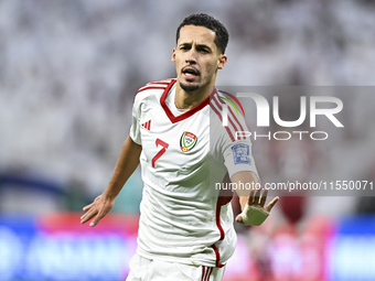 Ali Saleh Amro (#7) of the United Arab Emirates celebrates after scoring a goal during the qualification 3rd round for the FIFA World Cup 20...