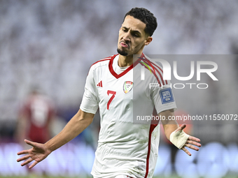 Ali Saleh Amro (#7) of the United Arab Emirates celebrates after scoring a goal during the qualification 3rd round for the FIFA World Cup 20...