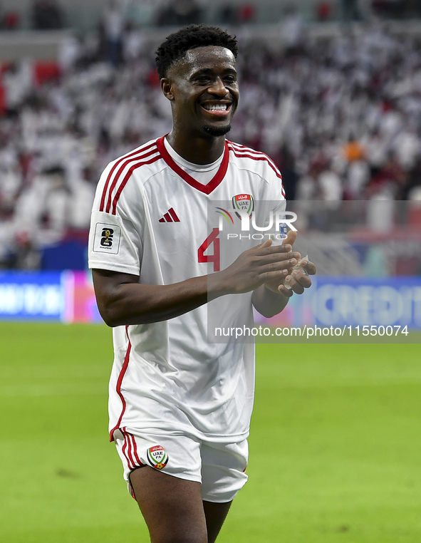 Kouame Kouadio of the United Arab Emirates celebrates after winning the qualification 3rd round for the FIFA World Cup 2026 group A match be...