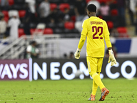 Meshaal Barsham of Qatar reacts after the qualification 3rd round for the FIFA World Cup 2026 group A match between Qatar and United Arab Em...