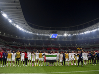 Players from the United Arab Emirates wave to their fans after the qualification third round for the FIFA World Cup 2026 Group A match betwe...