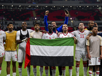 Players from the United Arab Emirates wave to their fans after the qualification third round for the FIFA World Cup 2026 Group A match betwe...