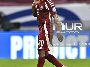 Yahya Alghassani of Qatar reacts after the qualification 3rd round for the FIFA World Cup 2026 group A match between Qatar and United Arab E...