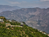 Mountainous landscape in Mussoorie, Uttarakhand, India, on April 18, 2024. (