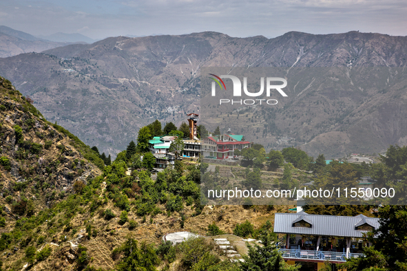 Mountainous landscape in Mussoorie, Uttarakhand, India, on April 18, 2024. 