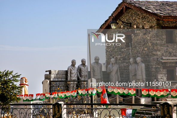 A statue of Bhimrao Ramji Ambedkar stands along the Mall Road in Mussoorie, Uttarakhand, India, on April 18, 2024. 