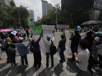 Judiciary workers block the streets near the Senate of Mexico, blocking access to legislators, while demonstrating to protest against the Ju...