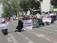 Judiciary workers block the streets near the Senate of Mexico, blocking access to legislators, while demonstrating to protest against the Ju...