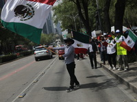 Judiciary workers block the streets near the Senate of Mexico, blocking access to legislators, while demonstrating to protest against the Ju...