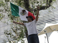 Judiciary workers block the streets near the Senate of Mexico, blocking access to legislators, while demonstrating to protest against the Ju...