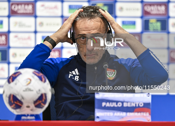 United Arab Emirates team head coach Paulo Bento attends a press conference after the qualification 3rd round for the FIFA World Cup 2026 gr...