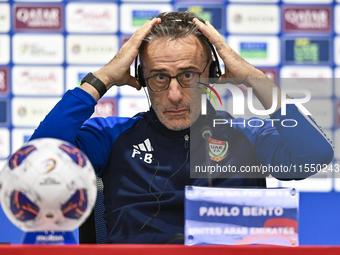 United Arab Emirates team head coach Paulo Bento attends a press conference after the qualification 3rd round for the FIFA World Cup 2026 gr...