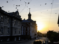 Morning street view in Pochaiv, Ukraine, on September 4, 2024 (