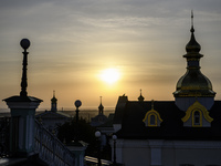 View of the Orthodox Holy Dormition Pochayiv Lavra in Pochaiv, Ukraine, on September 4, 2024 (