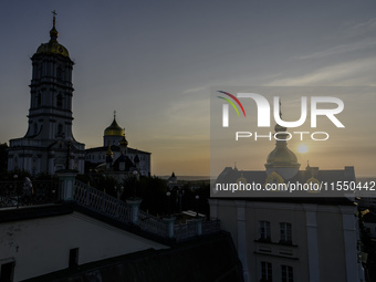 View of the Orthodox Holy Dormition Pochayiv Lavra in Pochaiv, Ukraine, on September 4, 2024 (