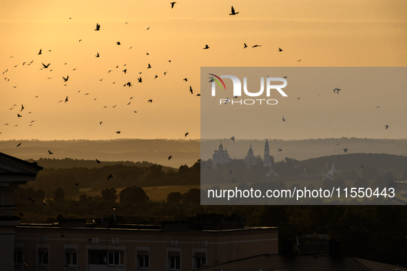 A view of the Orthodox Holy Spirit Pochayiv Monastery in Pochaiv, Ukraine, on September 4, 2024 